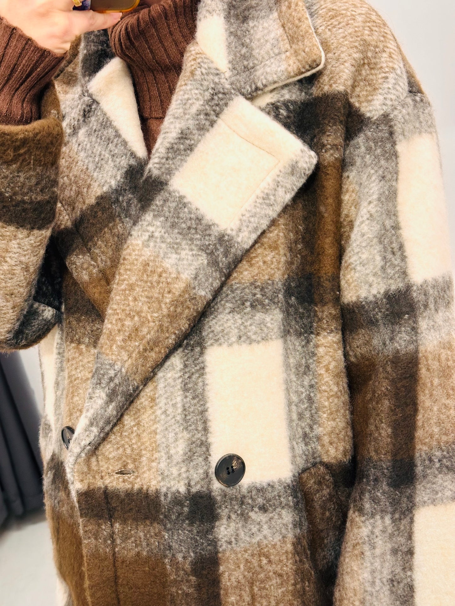 CAPPOTTO CORTO DOPPIOPETTO QUADRI