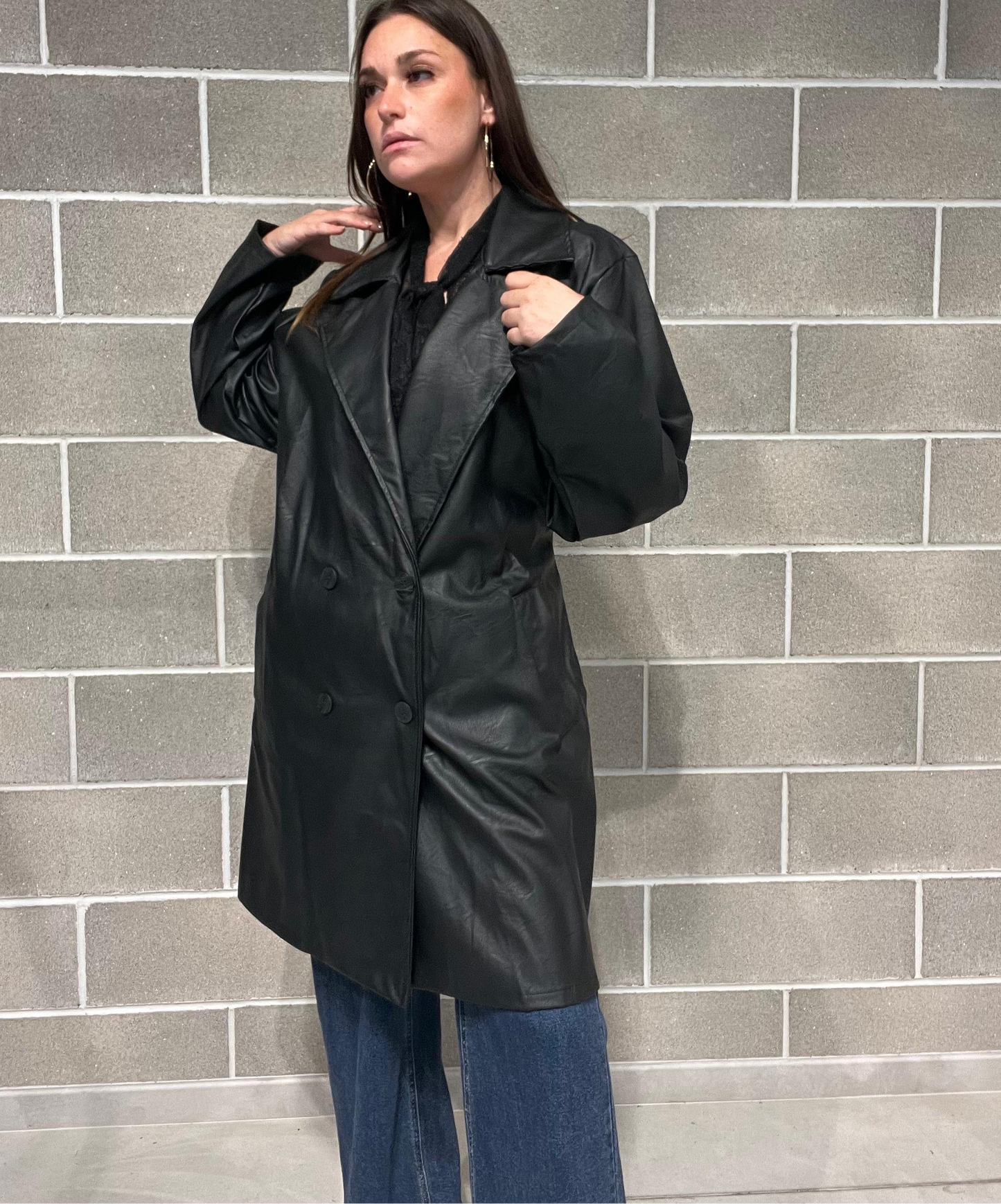 TRENCH DOPPIOPETTO ECOPELLE CURVY