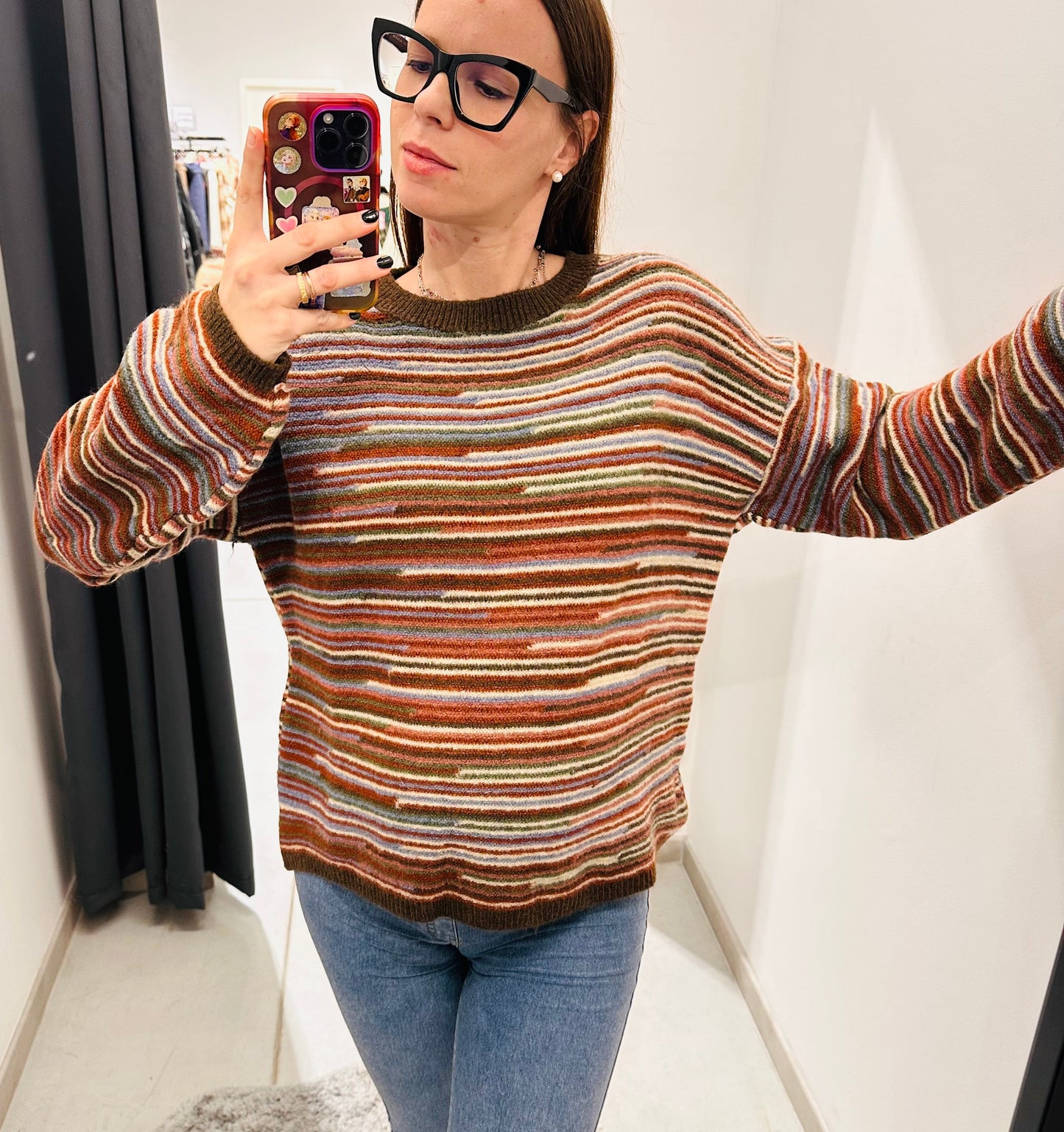 MAGLIONE OVER RIGATO MISTO LANA