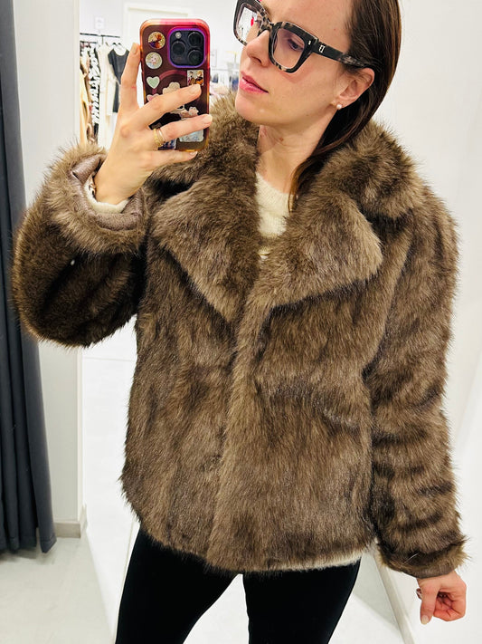 ECO PELLICCIA FODERATA SCAMOSCIATO