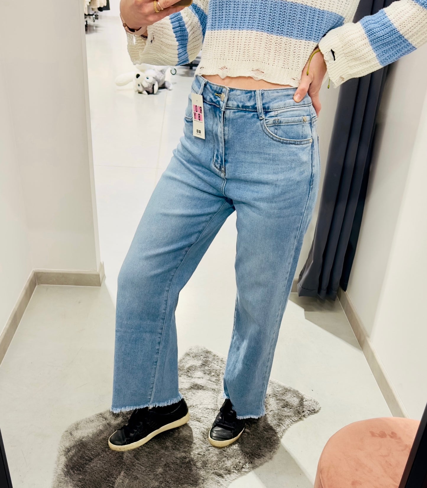 JEANS WIDE LEG FRANGETTE CURVY