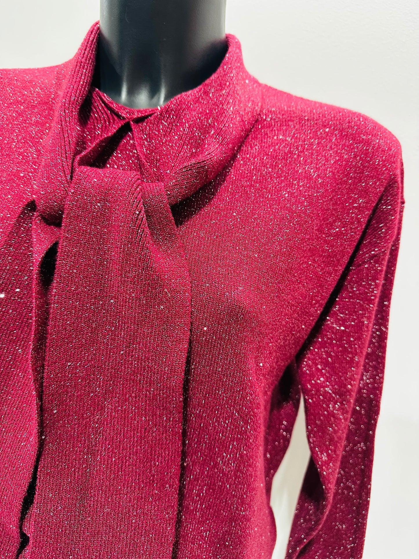 MAGLIONE CRAVATTA LAMINATO