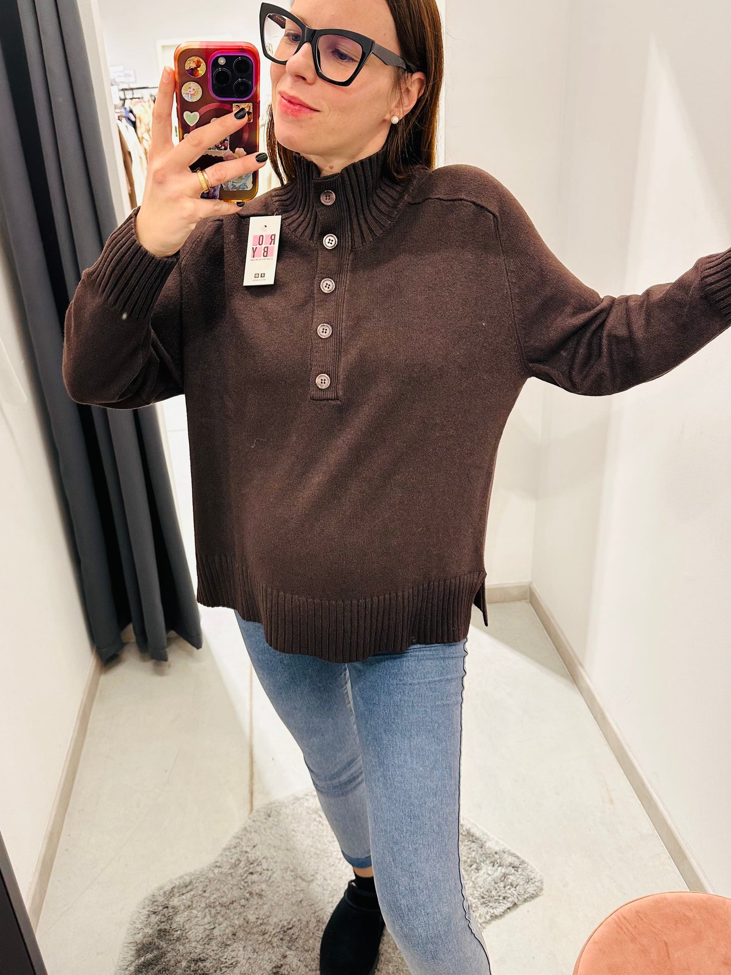 MAGLIONE LUPETTO BOTTONI CURVY