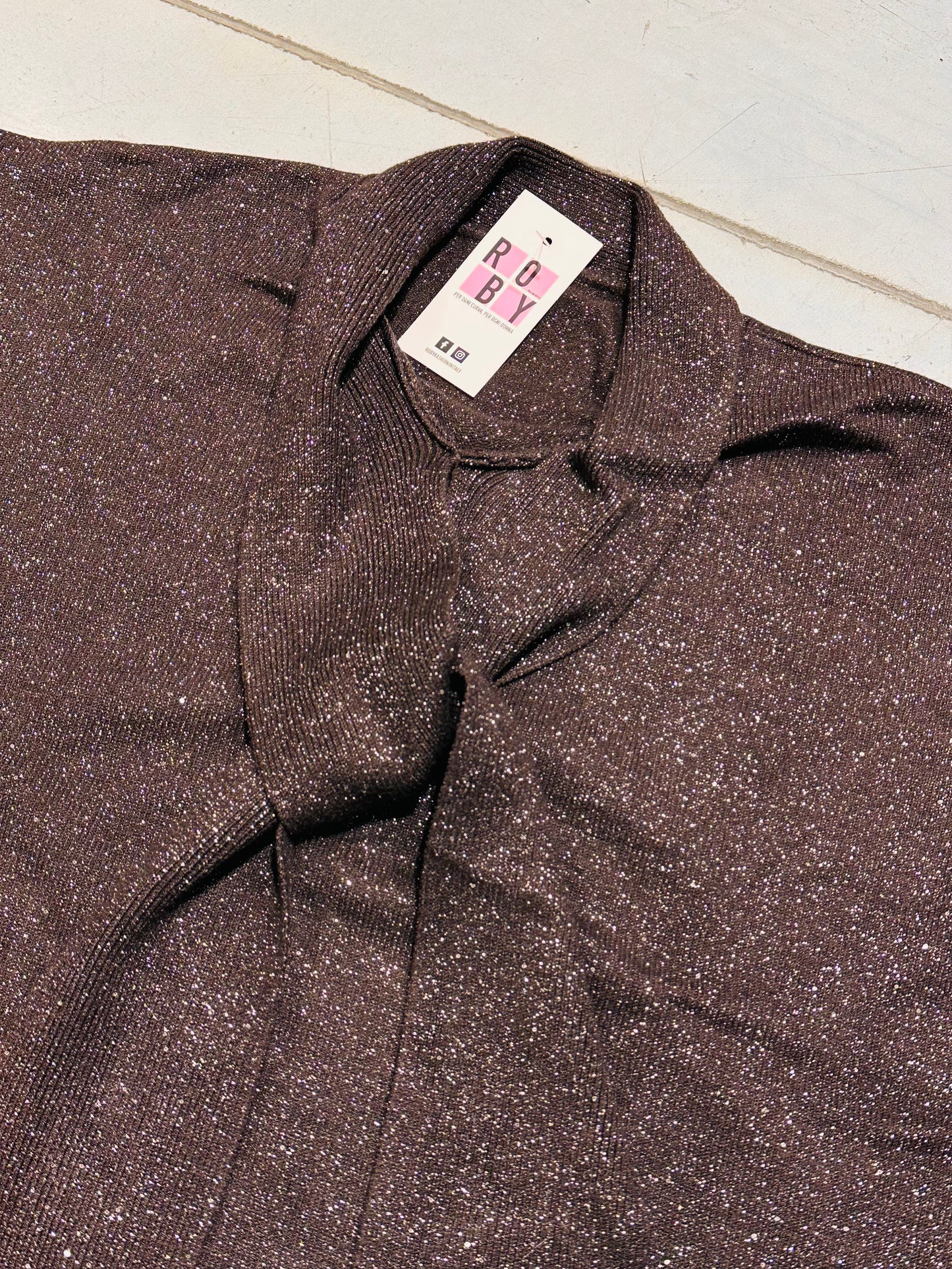 MAGLIONE CRAVATTA LAMINATO