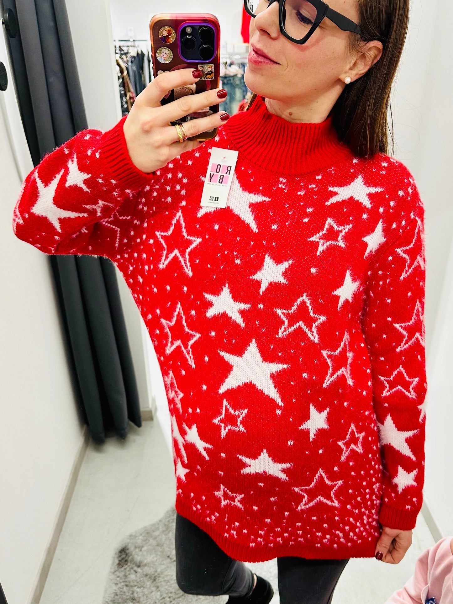 MAGLIONE LUPETTO STELLE CURVY