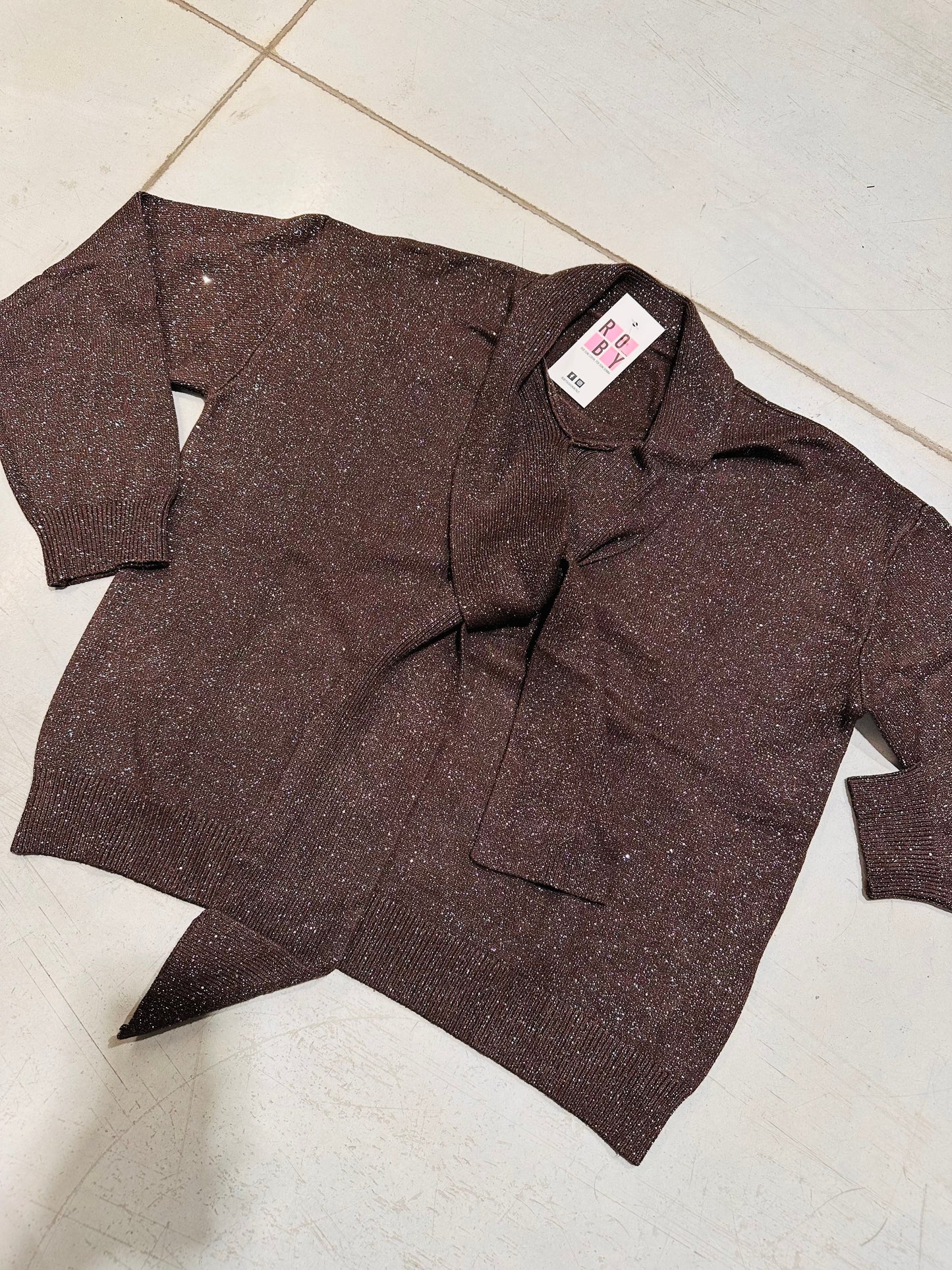 MAGLIONE CRAVATTA LAMINATO