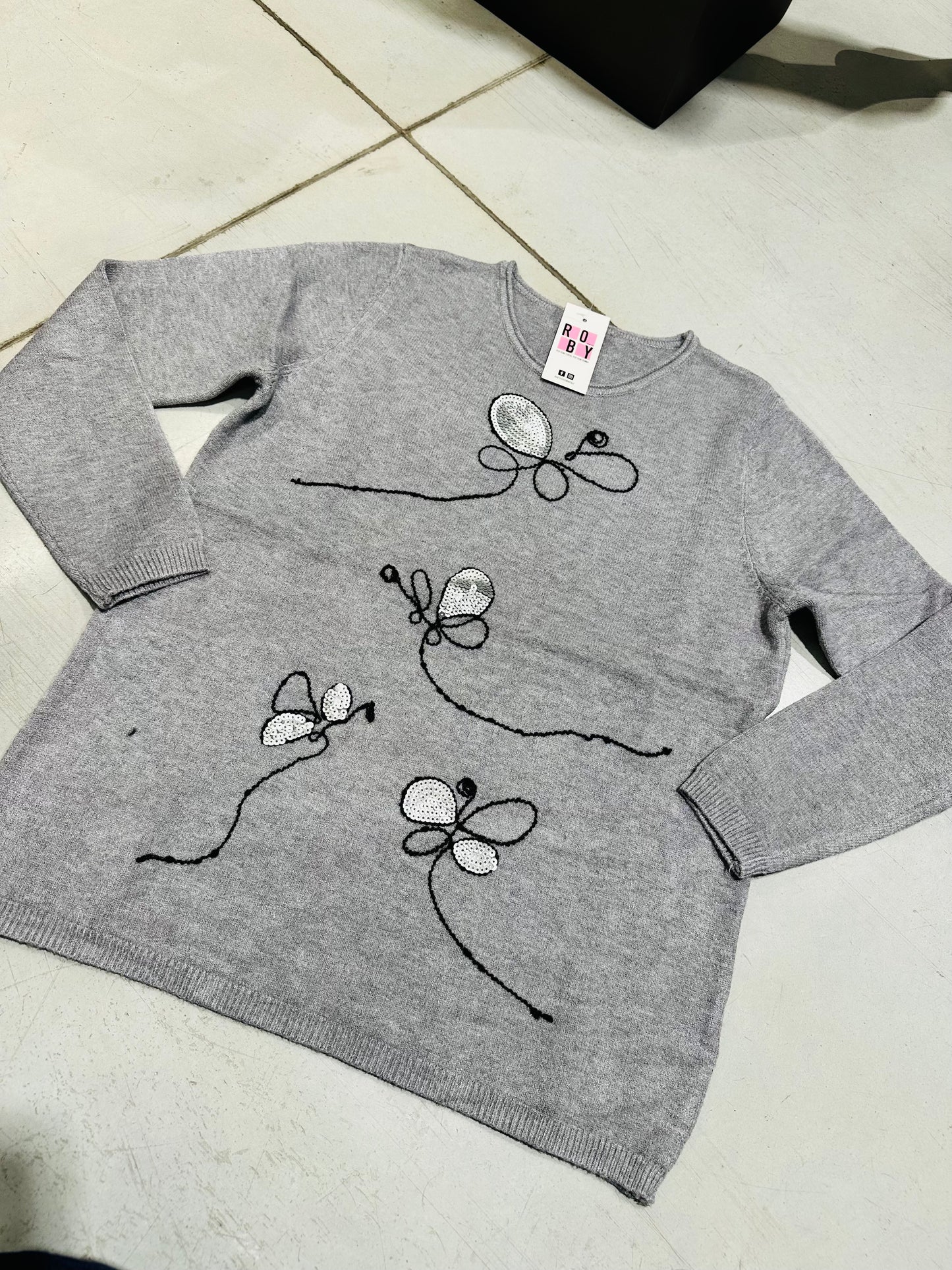 MAGLIONCINO FARFALLE PAILLETTES