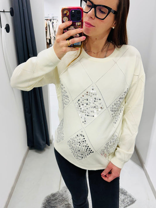 MAGLIONE ROMBI PAILLETTES