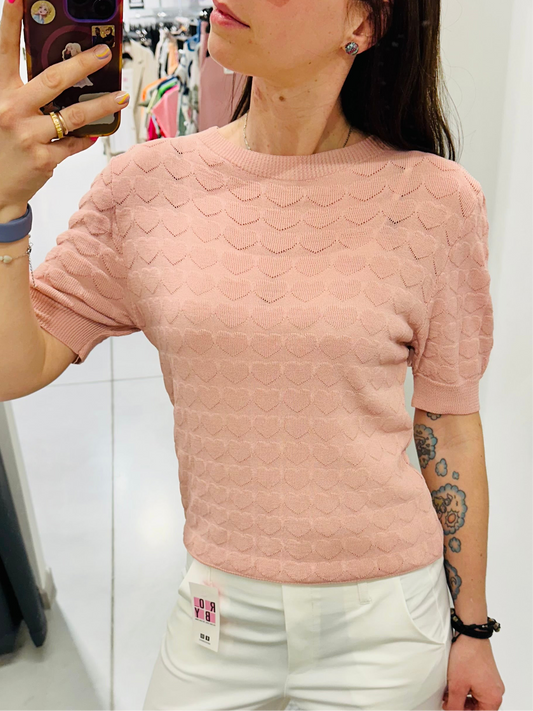 T-SHIRT CUORI RILIEVO