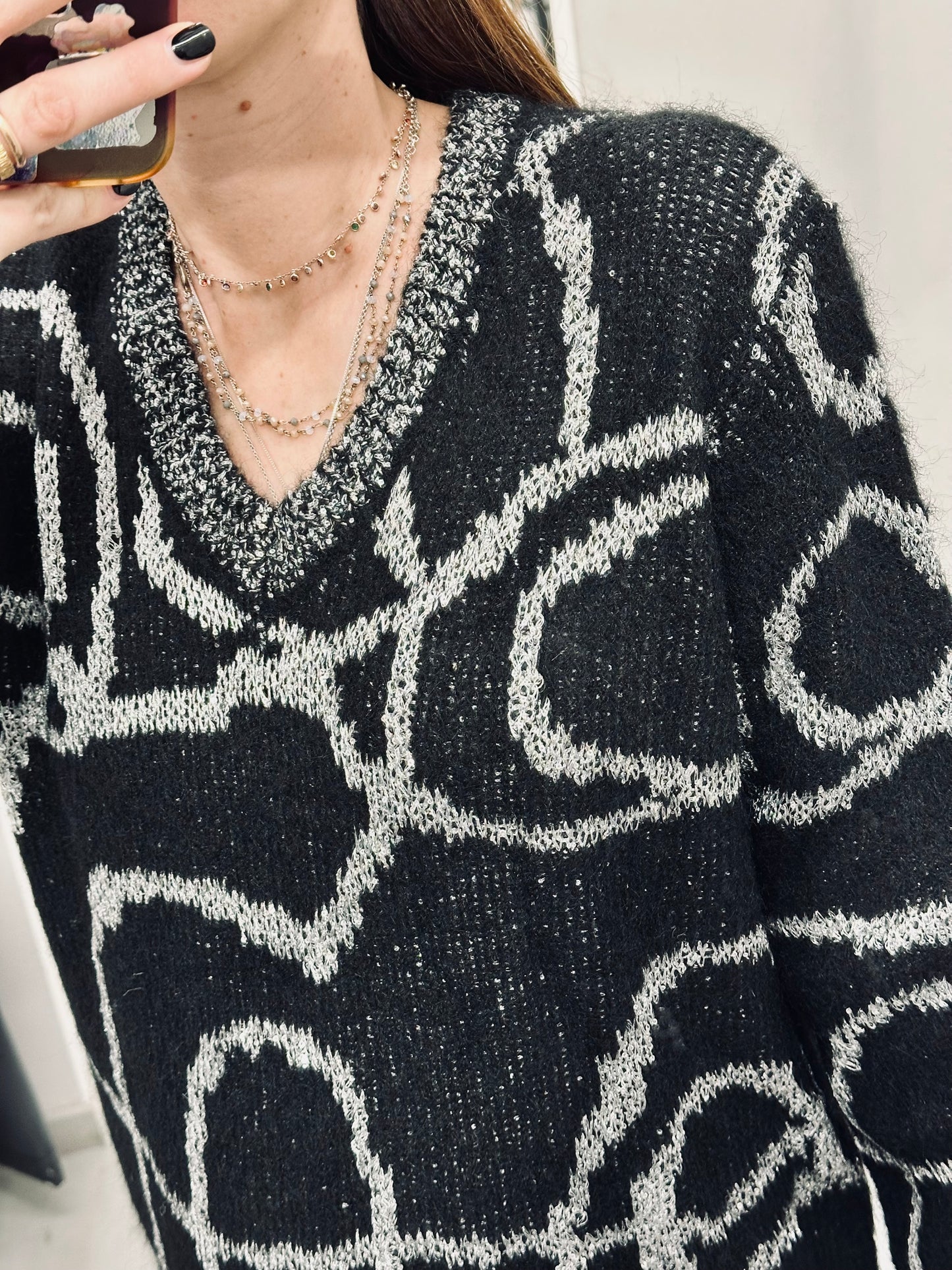 MAGLIONE ASTRATTO PAILLETTES CURVY