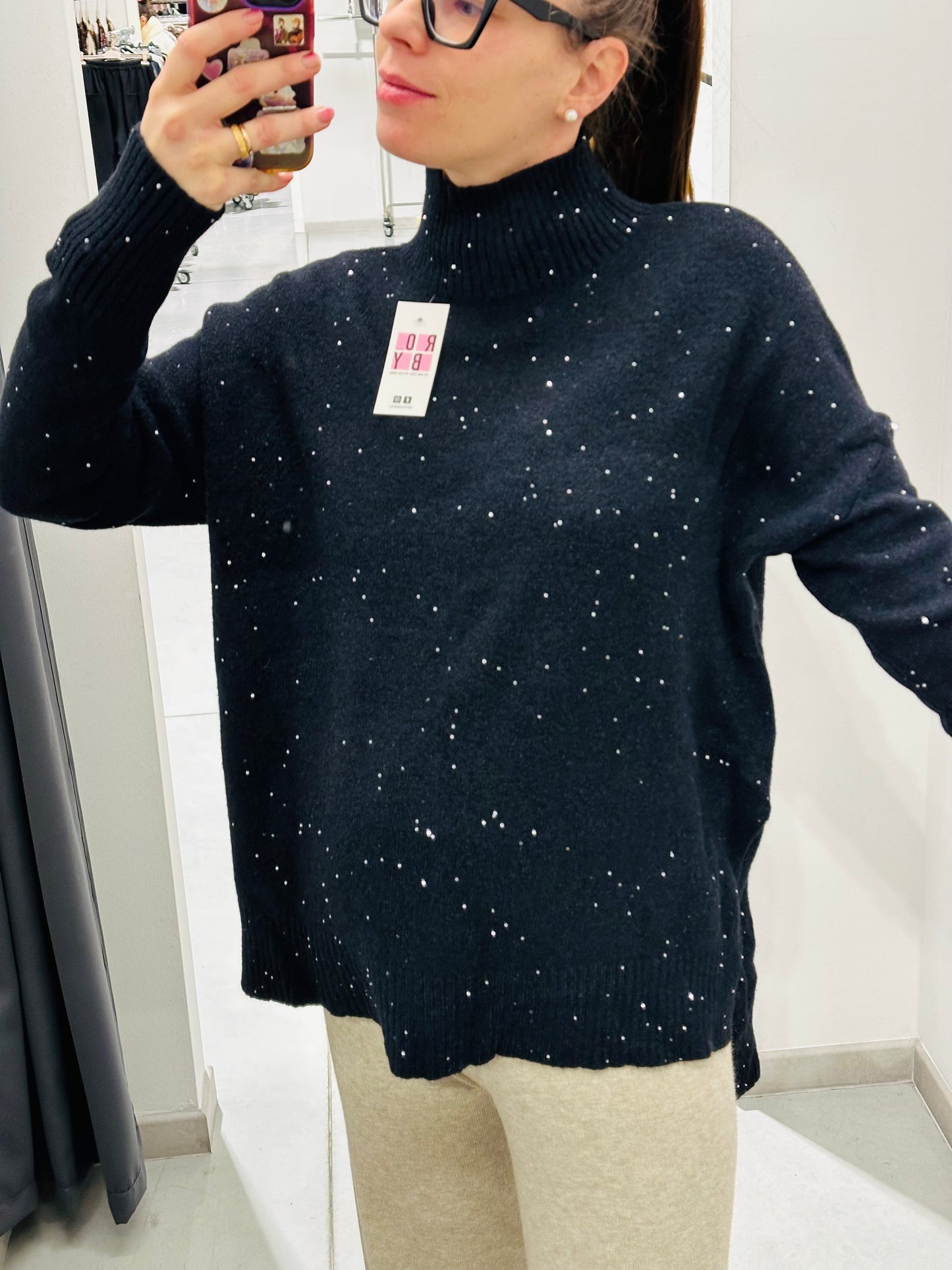 MAGLIONE OVER PAILLETTES CURVY