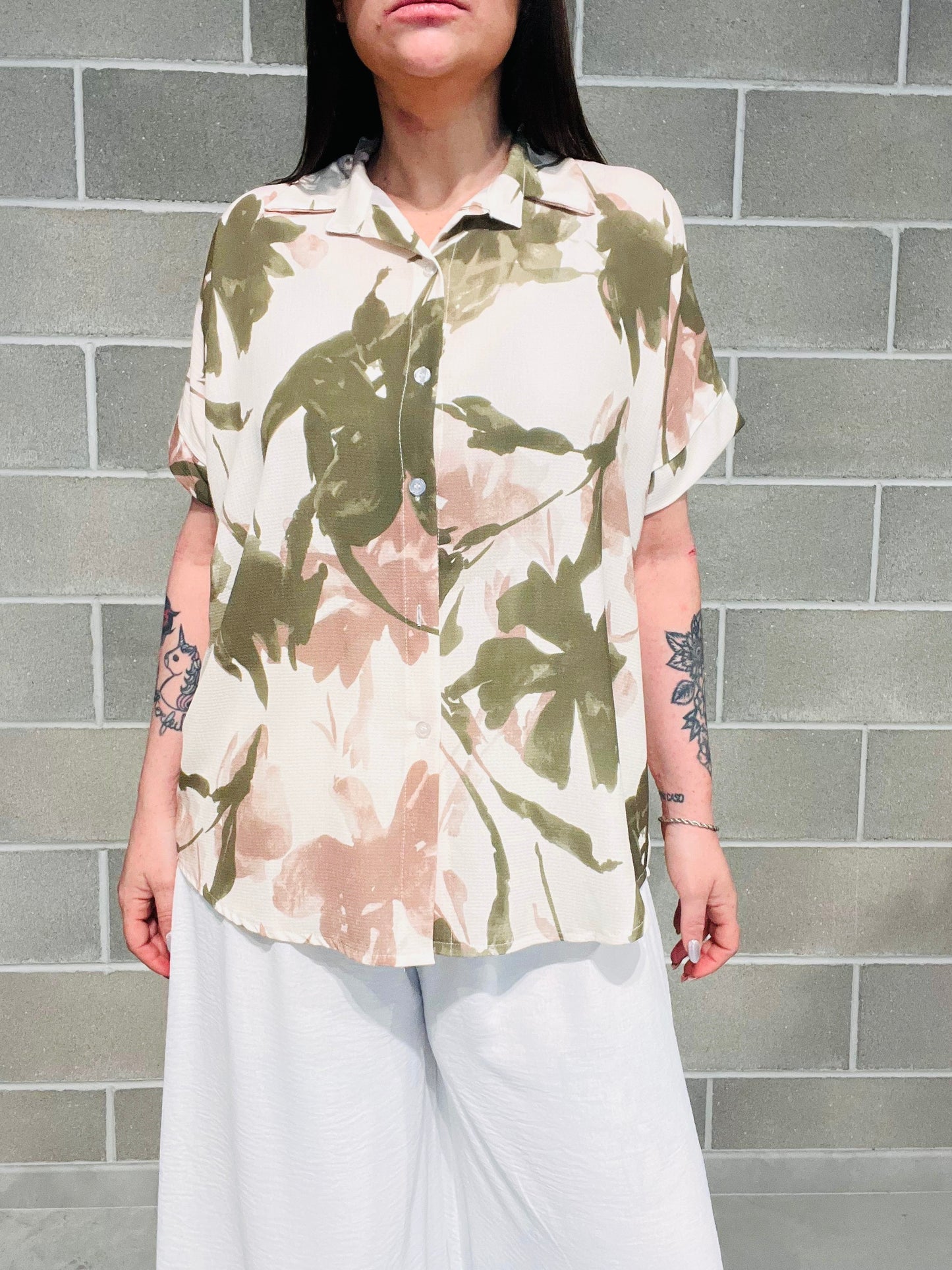 CAMICIA FOGLIE CURVY