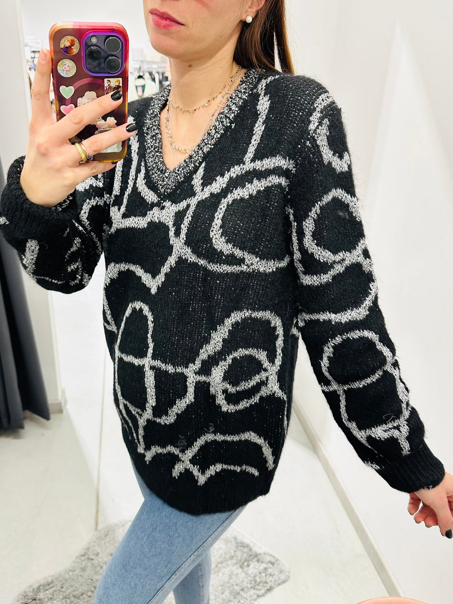 MAGLIONE ASTRATTO PAILLETTES CURVY