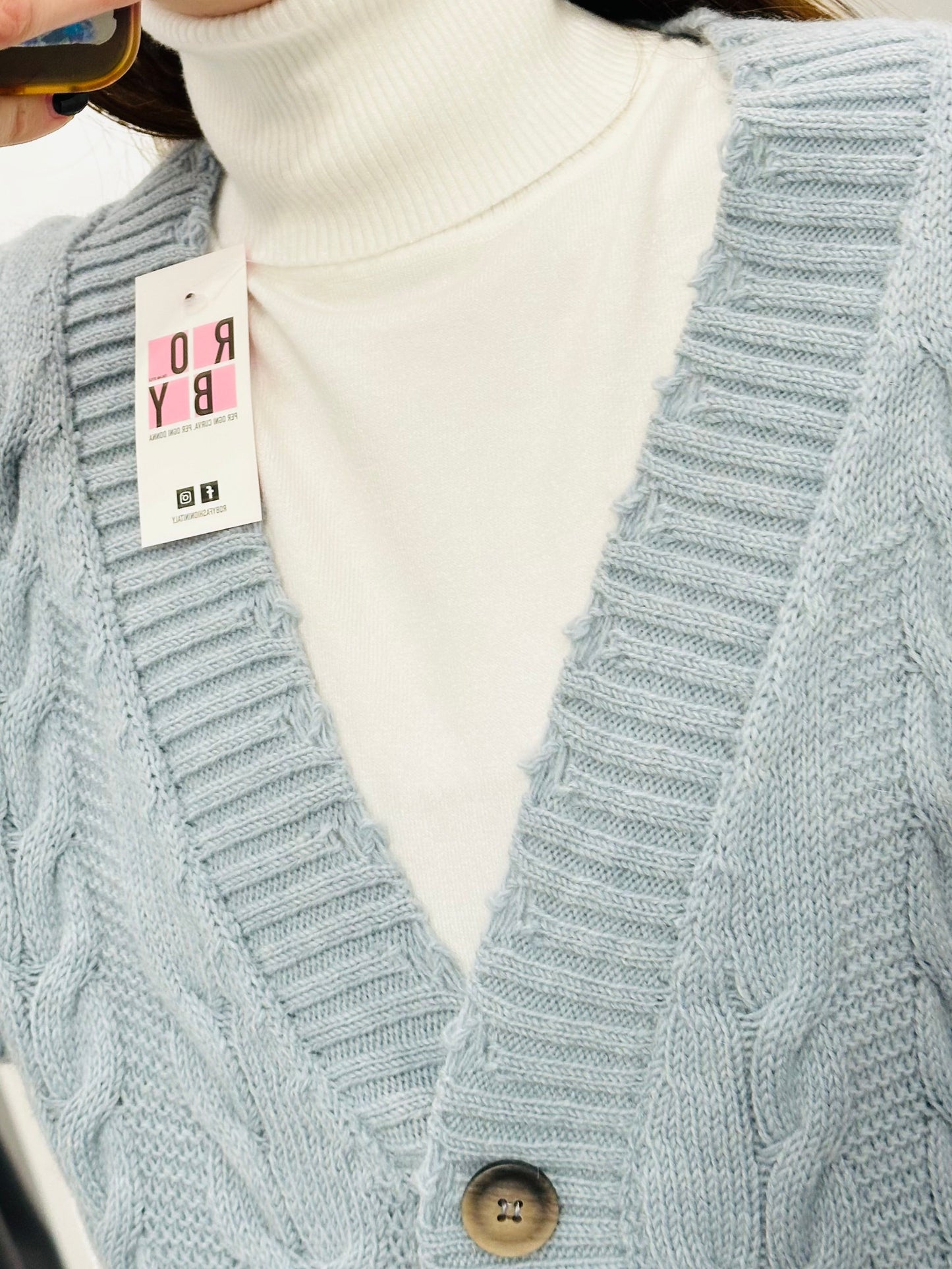 CARDIGAN ROTTURE MISTO LANA