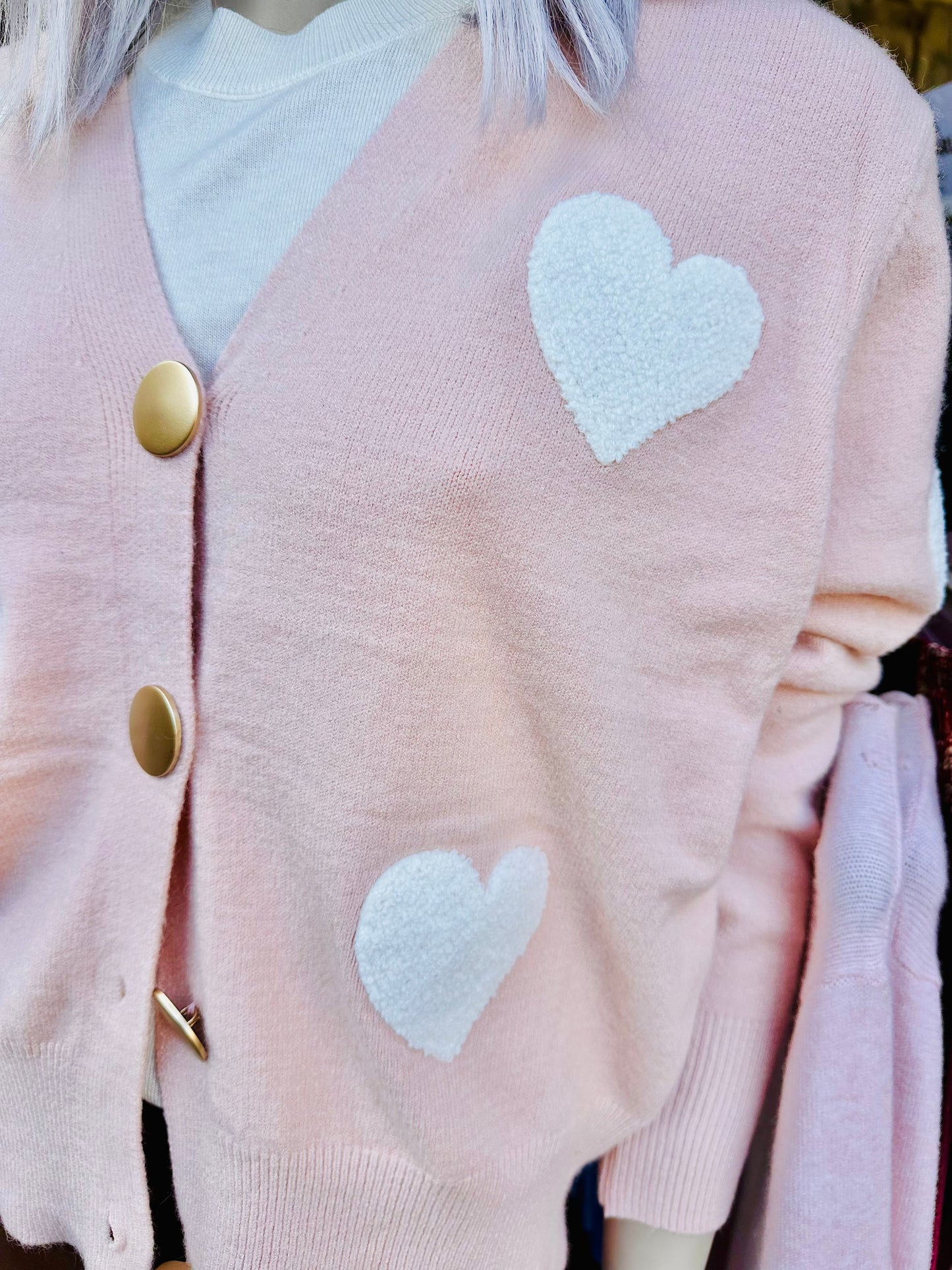 CARDIGAN CUORI RILIEVO