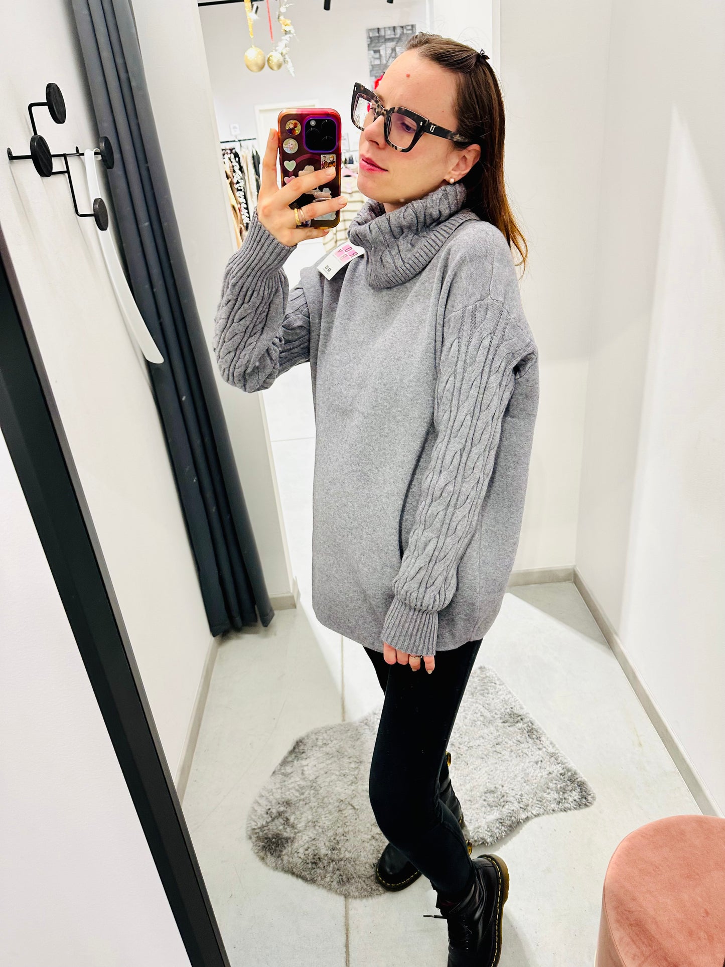 MAGLIONE COLLO/MANICHE LAVORATE CURVY