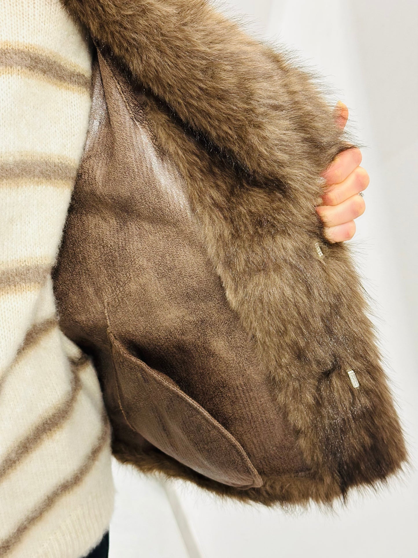 ECO PELLICCIA FODERATA SCAMOSCIATO