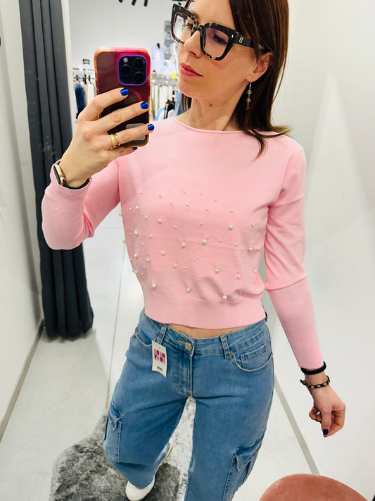 MAGLIONCINO CROP PERLE