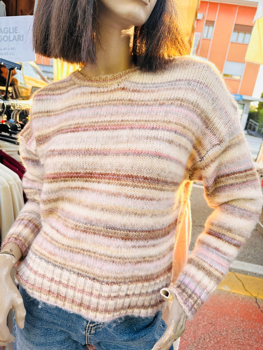 MAGLIONE RIGATO MISTO LANA