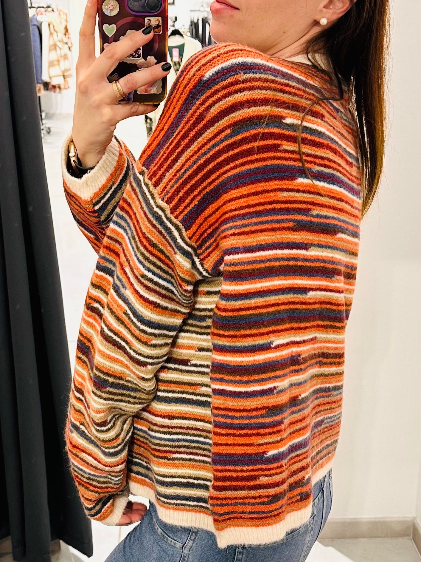 MAGLIONE OVER RIGATO MISTO LANA