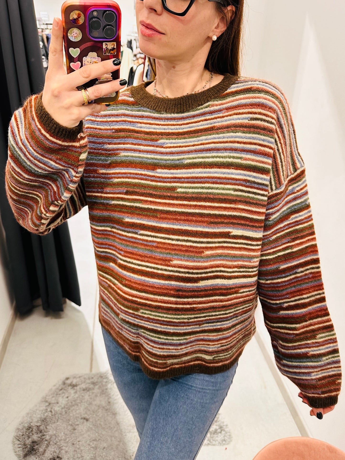 MAGLIONE OVER RIGATO MISTO LANA