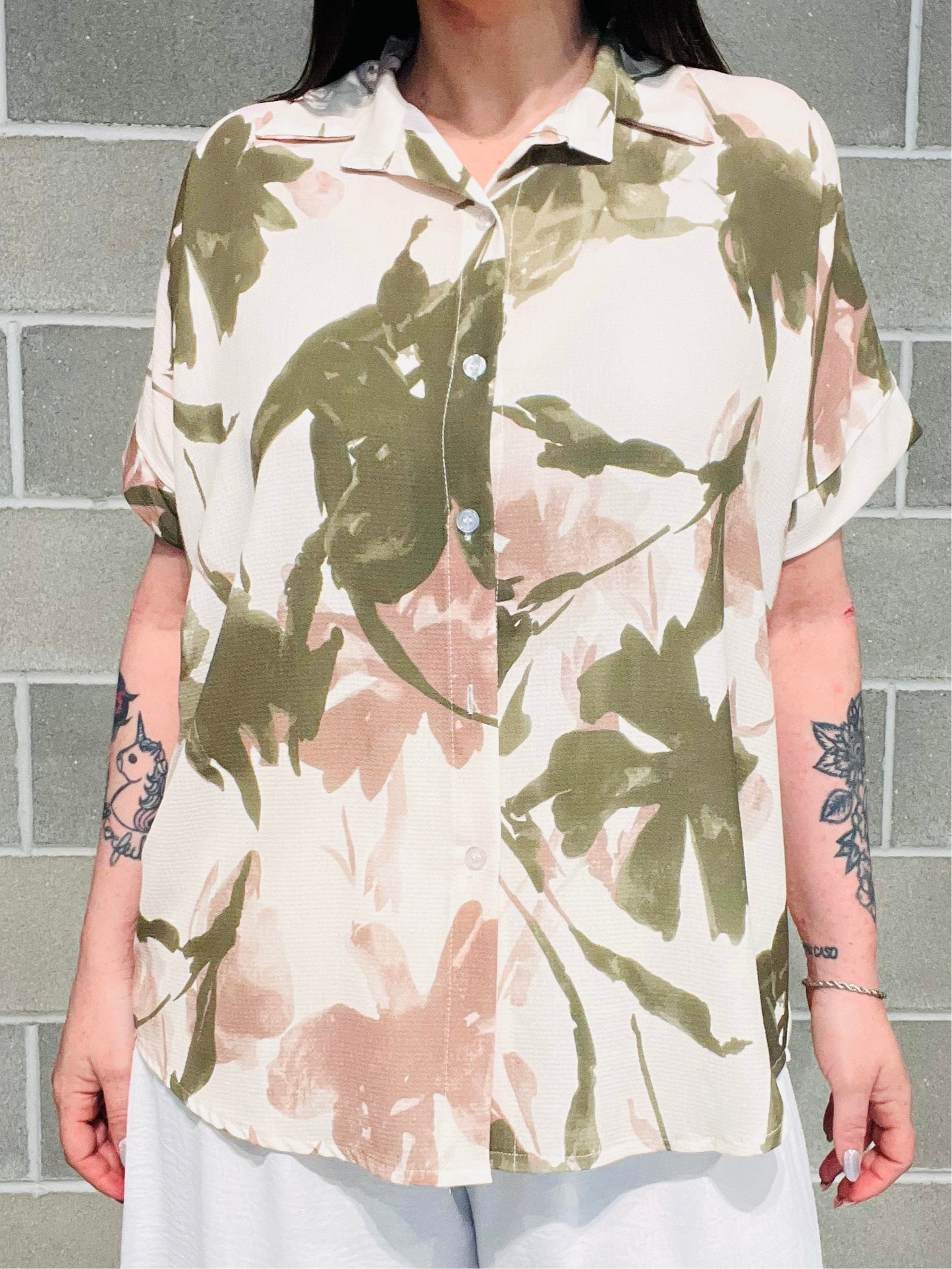 CAMICIA FOGLIE CURVY
