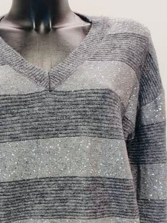 MAGLIONE SCOLLO V PAILLETTES