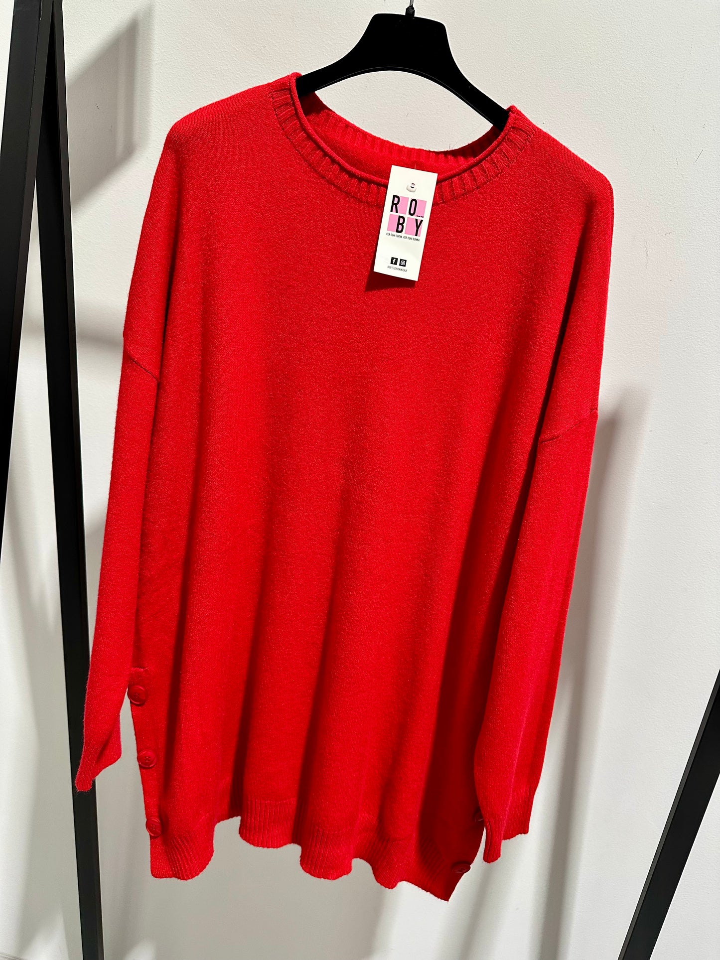 MAXI MAGLIONE BOTTONI LATERALI CURVY