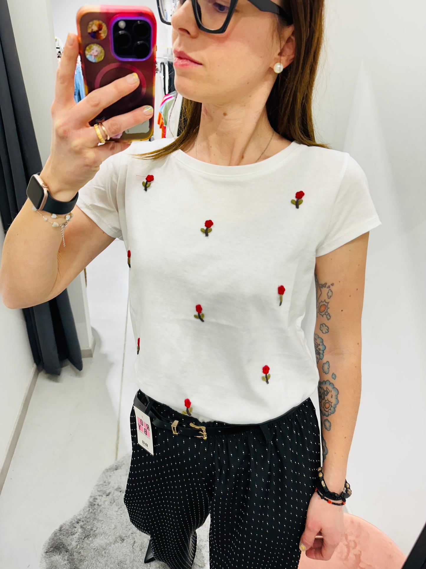 T-SHIRT FIORELLINI RICAMATI