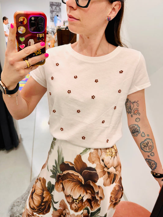 T-SHIRT MARGHERITINE RICAMATE