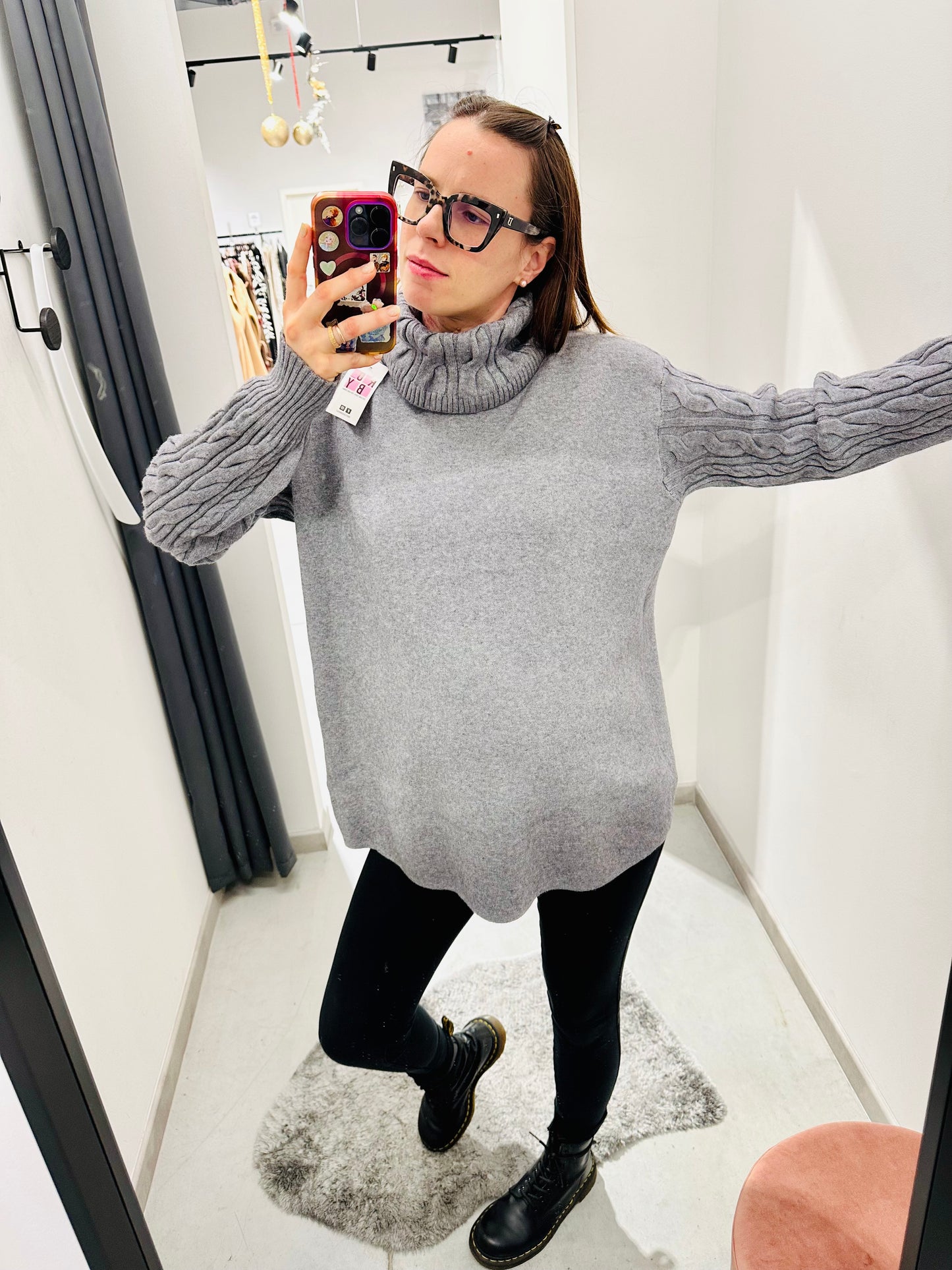 MAGLIONE COLLO/MANICHE LAVORATE CURVY