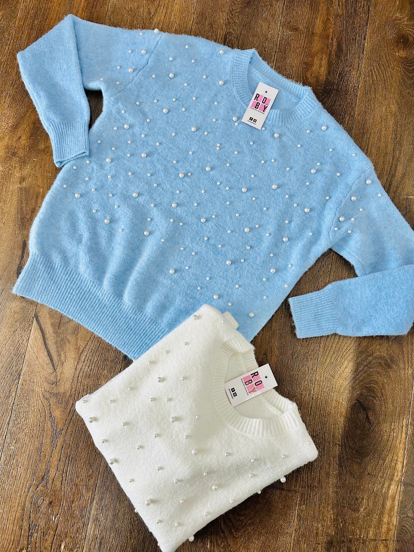 MAGLIONE PERLE MISTO LANA