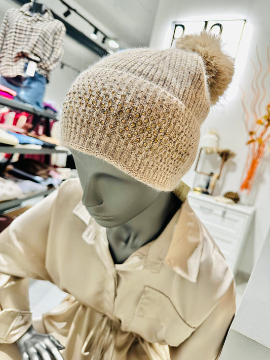 BERRETTO BRILLANTINI MISTO LANA